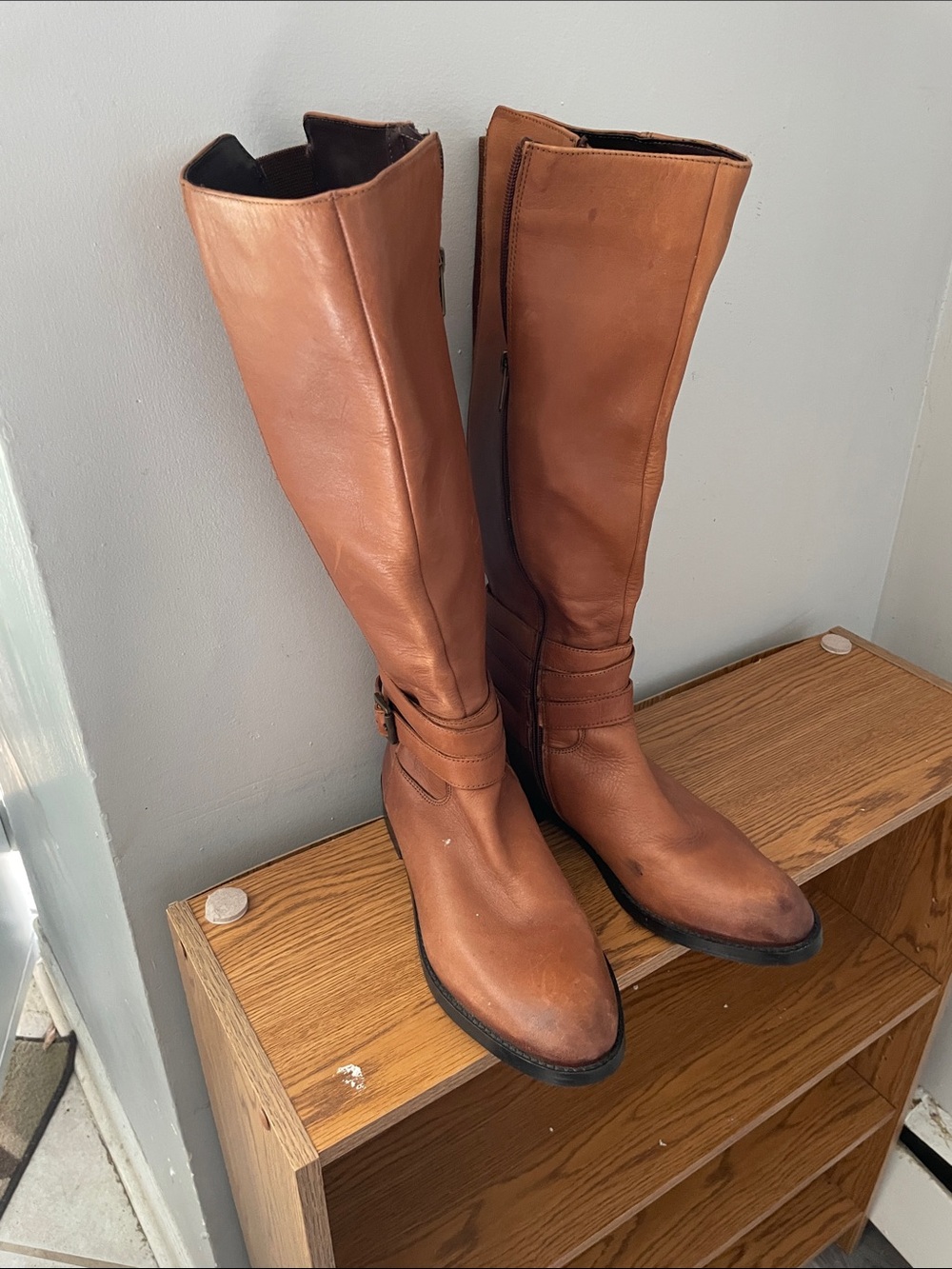 Sam Edelman Cognac Tall Leather Over-the-Knee Boots